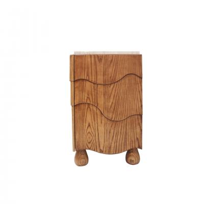 Pair of Oak Wood Sideboards with Travertine Top Italian Contemporary Design