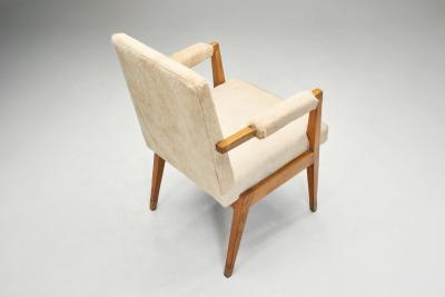 Pair of Oak and Ponyskin Side Chairs France ca 1930s