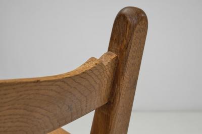 Pair of Oak and Sheepskin Side Chairs Europe 1960s