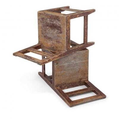 Pair of Ocher and Oxblood Red Painted Vernacular Swedish Chairs