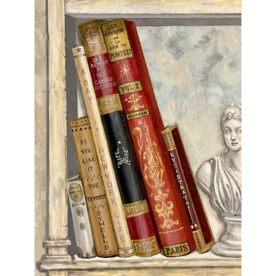 Pair of Oil on Canvas Standing Wall Decoration Gustavian Italian Style