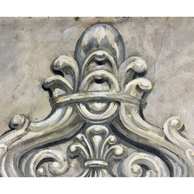 Pair of Oil on Canvas Standing Wall Decoration Gustavian Italian Style
