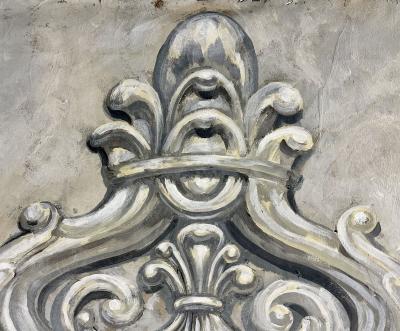 Pair of Oil on Canvas Standing Wall Decoration Gustavian Italian Style