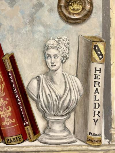 Pair of Oil on Canvas Standing Wall Decoration Gustavian Italian Style