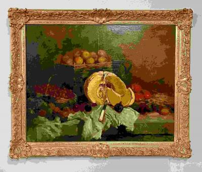 Pair of Oil on Canvas signed Tony Torta Stilllife Fruit Italian