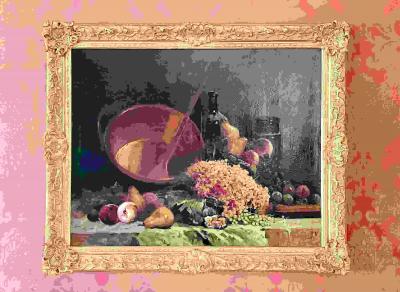 Pair of Oil on Canvas signed Tony Torta Stilllife Fruit Italian