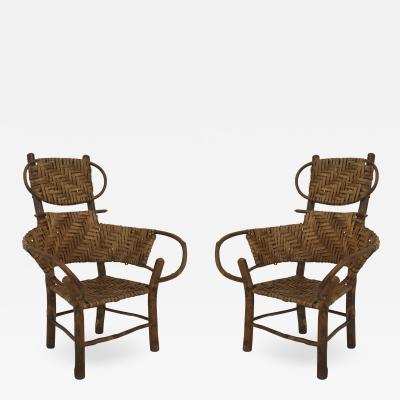 Pair of Old Hickory Child Arm Chairs
