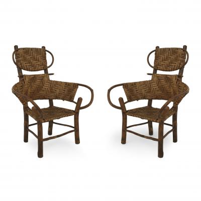 Pair of Old Hickory Child Armchairs