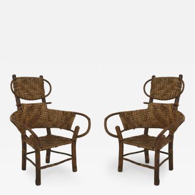 Pair of Old Hickory Child Armchairs