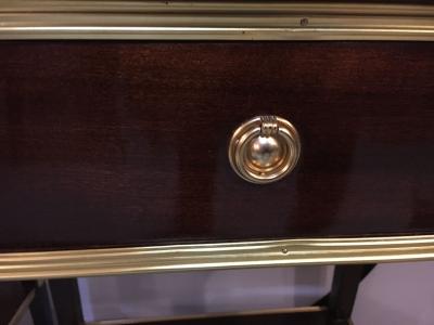 Pair of One Drawer Neoclassical Style Bronze Mounted Mahogany End Side Tables