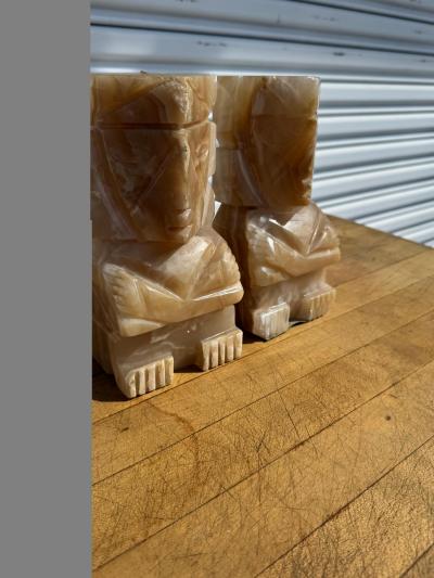 Pair of Onyx Aztec Bookends