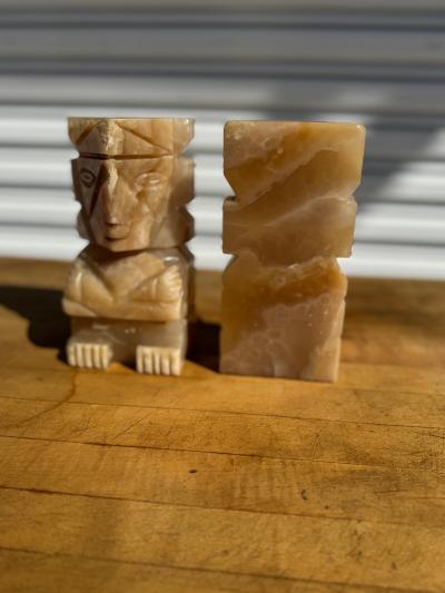 Pair of Onyx Aztec Bookends