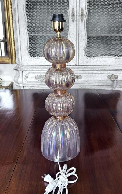 Pair of Opalescent Bubble Lamps artisan made Murano Italy