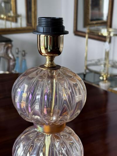 Pair of Opalescent Bubble Lamps artisan made Murano Italy