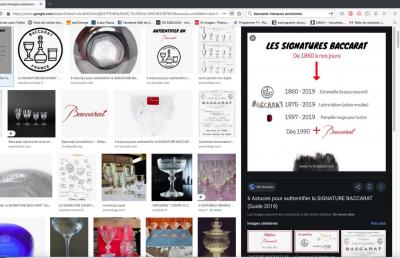 Pair of Opalescent Crystal Candlesticks and Red Baccarat Signed 1950 1970