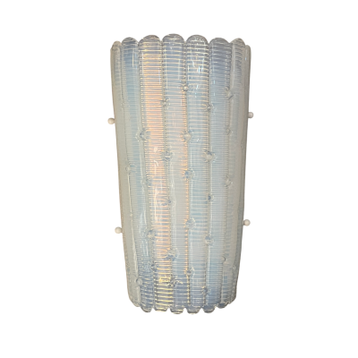 Pair of Opalina Murano Fluted Sconces