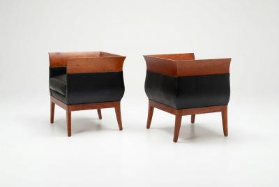 Pair of Orlando Diaz Azcuy Chalice Chairs 1985c 