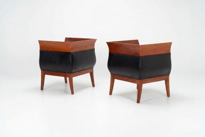 Pair of Orlando Diaz Azcuy Chalice Chairs 1985c 