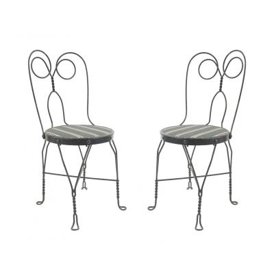 Pair of Outdoor Green Wire Chairs