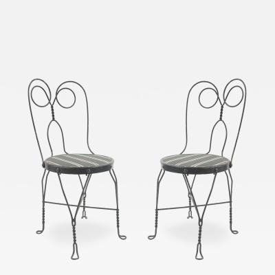Pair of Outdoor Green Wire Chairs