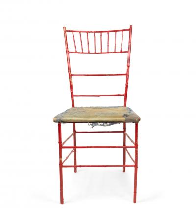 Pair of Outdoor Painted Iron Side Chairs