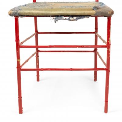 Pair of Outdoor Painted Iron Side Chairs