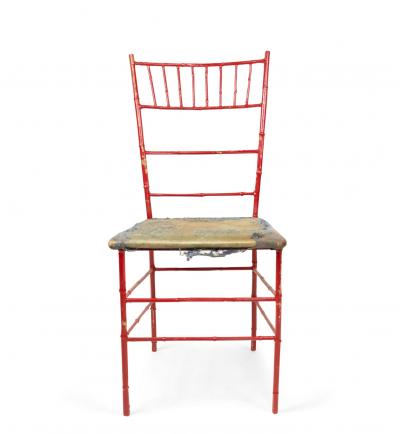 Pair of Outdoor Painted Iron Side Chairs