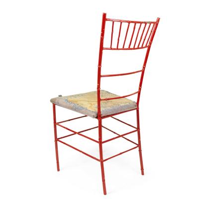 Pair of Outdoor Painted Iron Side Chairs