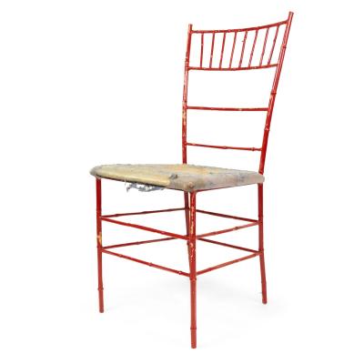 Pair of Outdoor Painted Iron Side Chairs