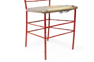 Pair of Outdoor Painted Iron Side Chairs