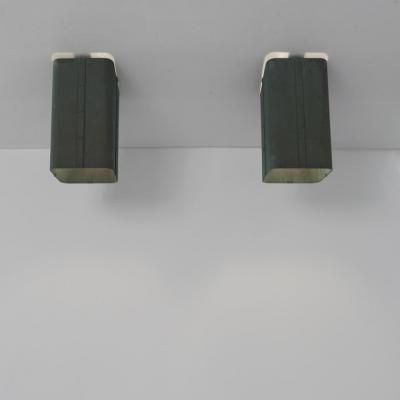 Pair of Outdoor Patinated Copper Ceiling Wall Lamps Finland 1950s
