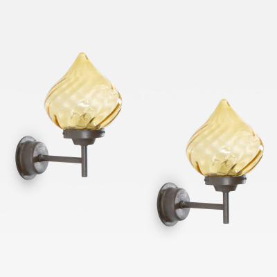 Pair of Outdoor Wall Lights in Copper Norway 1960s