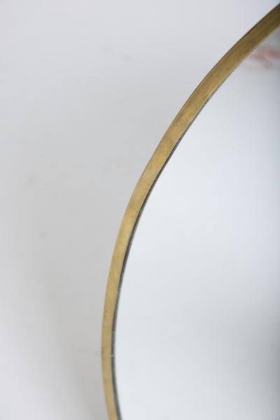 Pair of Oval Brass Mirrors