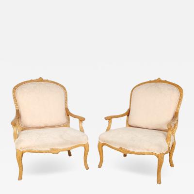 Pair of Oversized Twig Style Rustic Upholstered Armchairs circa 1970