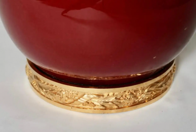 Pair of Oxblood Porcelain Lamps