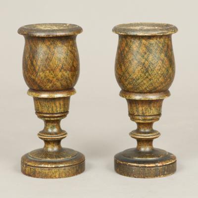 Pair of Paint Decorated Chalices