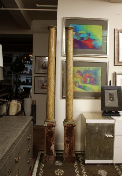 Pair of Painted Columns