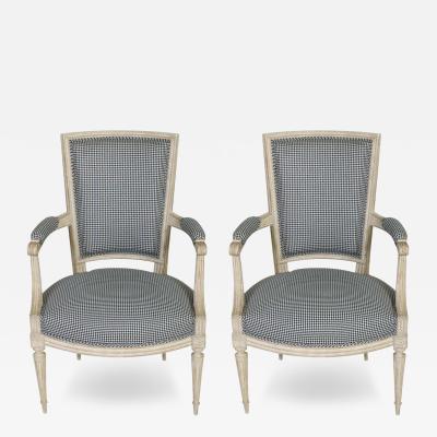 Pair of Painted Louis XVI Style Armchairs