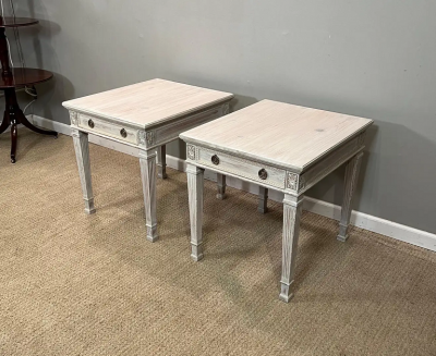 Pair of Painted Pine Bedside Tables