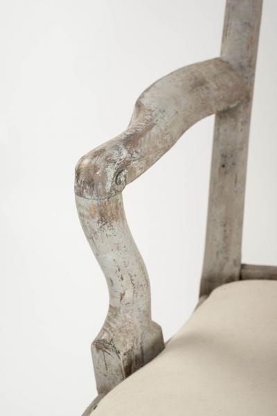 Pair of Painted Rococo Swedish Armchairs