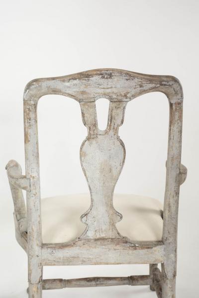 Pair of Painted Rococo Swedish Armchairs