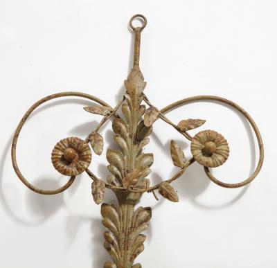 Pair of Painted Tole 2 Light Sconces