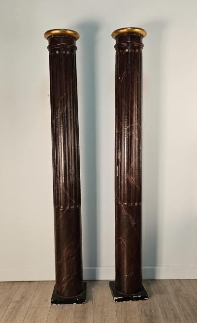 Pair of Painted Wooden Columns 1920s
