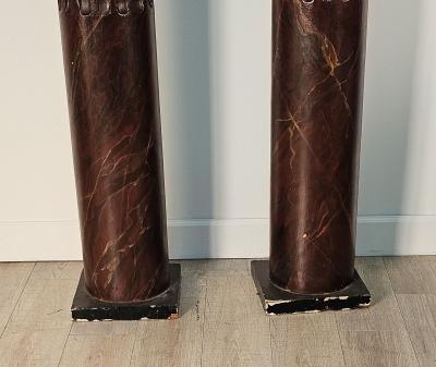 Pair of Painted Wooden Columns 1920s