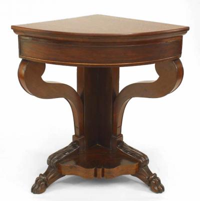 Pair of Pair of American Empire Mahogany Corner Console Table