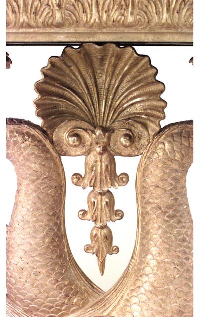 Pair of Pair of English Regency Gilt Wood Console Marble