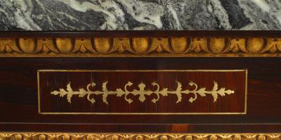 Pair of Pair of English Regency Rosewood Gilt Dolphin Console Table