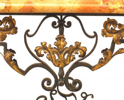 Pair of Pair of French Victorian Iron Floral Console Table