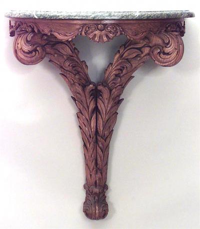 Pair of Pair of Italian Neo Classic Pine Green Marble Console Table