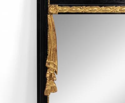 Pair of Pair of Italian Neo classic Black Lacquered Vertical Mirrors